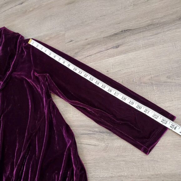 Soft Surroundings Purple Velvet Cowl Neck Tunic Top Asymmetric Whimsigoth Vamp - Picture 6 of 10